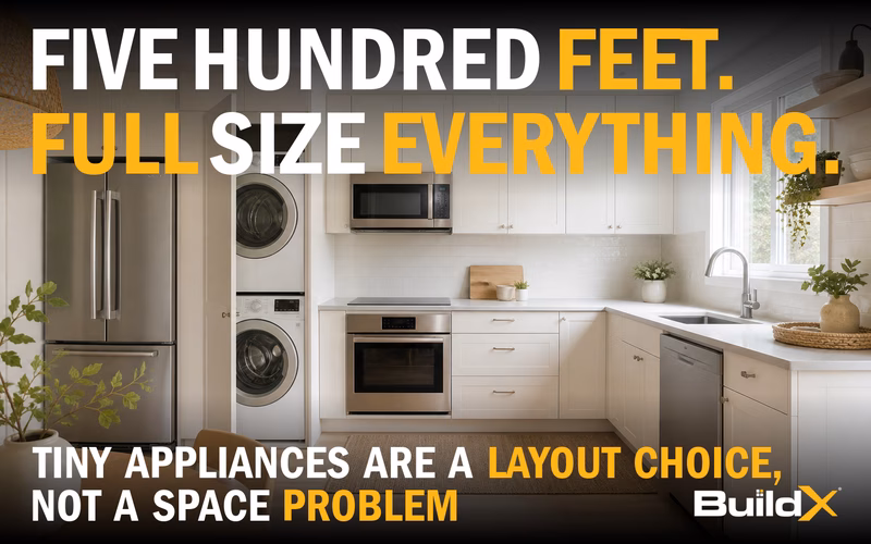 Can You Fit Full-Size Appliances in a 500 Square Foot ADU?