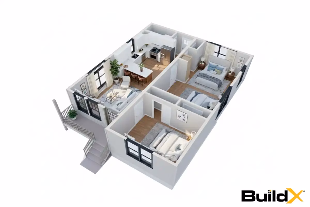 X-1 The Cottage  3D View