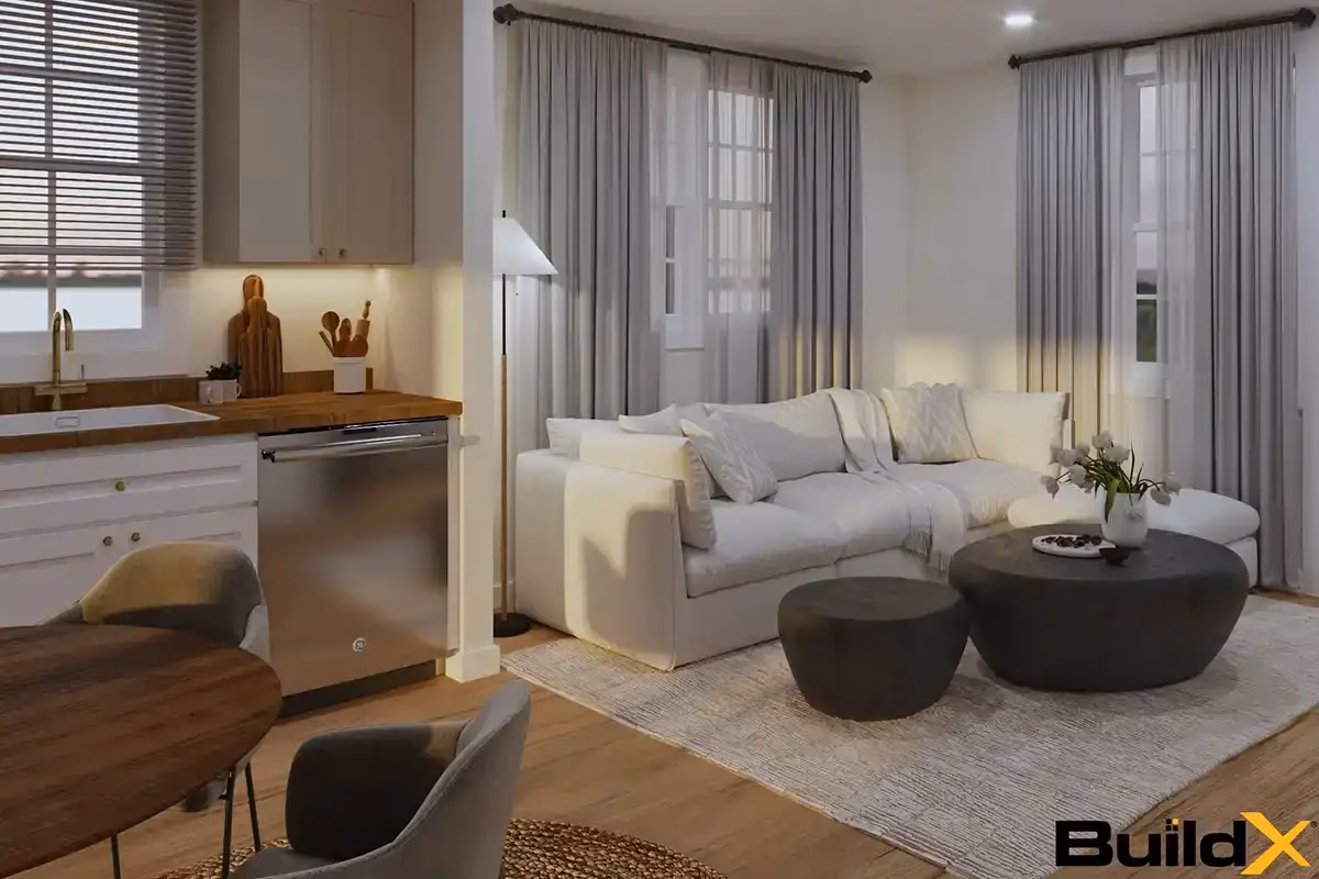 X-8 The Garden House  Living Room 2